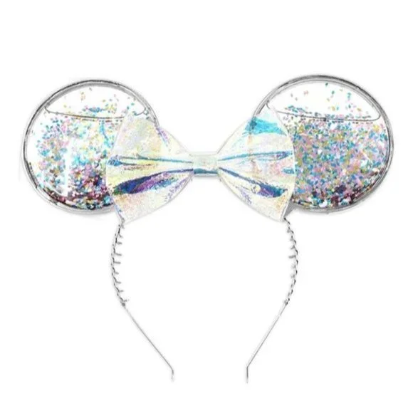 Minnie Mouse Shaker Ears Headband Clear Sequin Ears - Picture 2 of 7